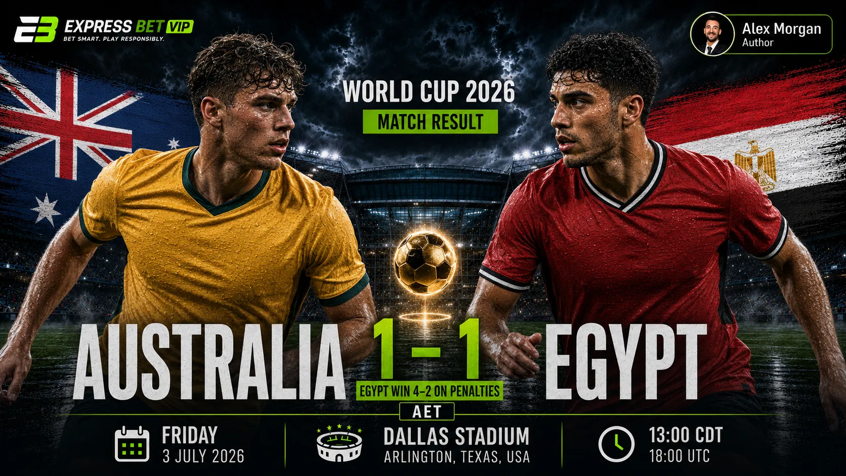 Australia vs Egypt Match Result