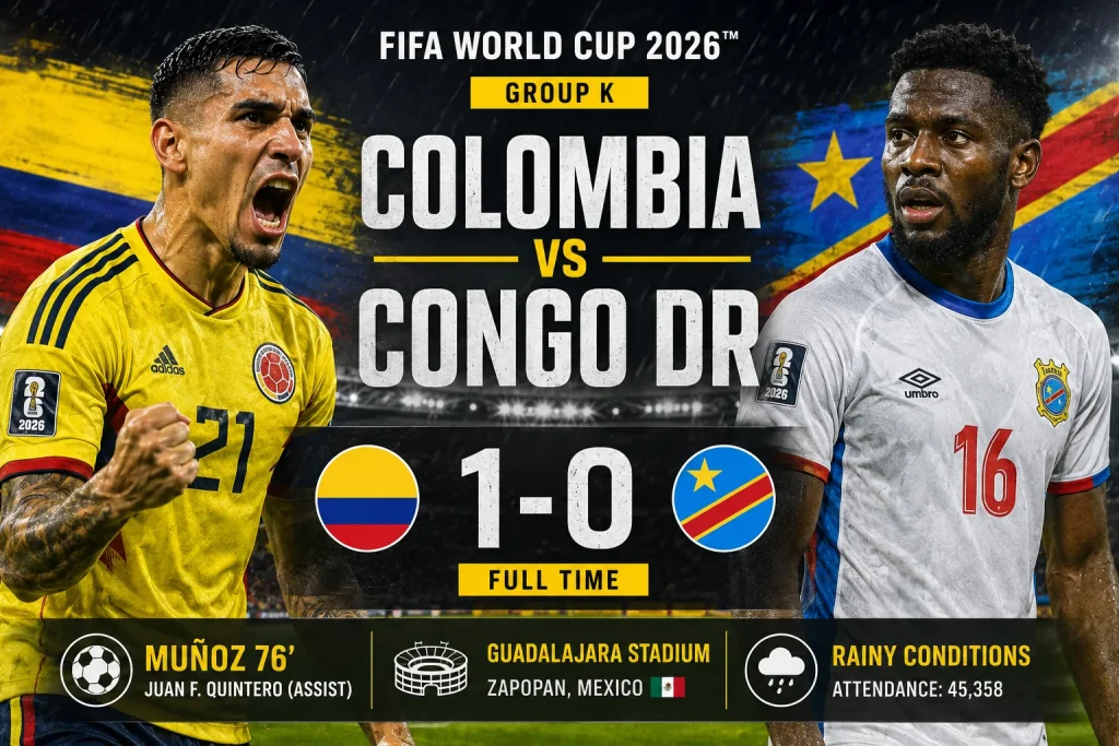 Colombia vs Congo DR Match Result