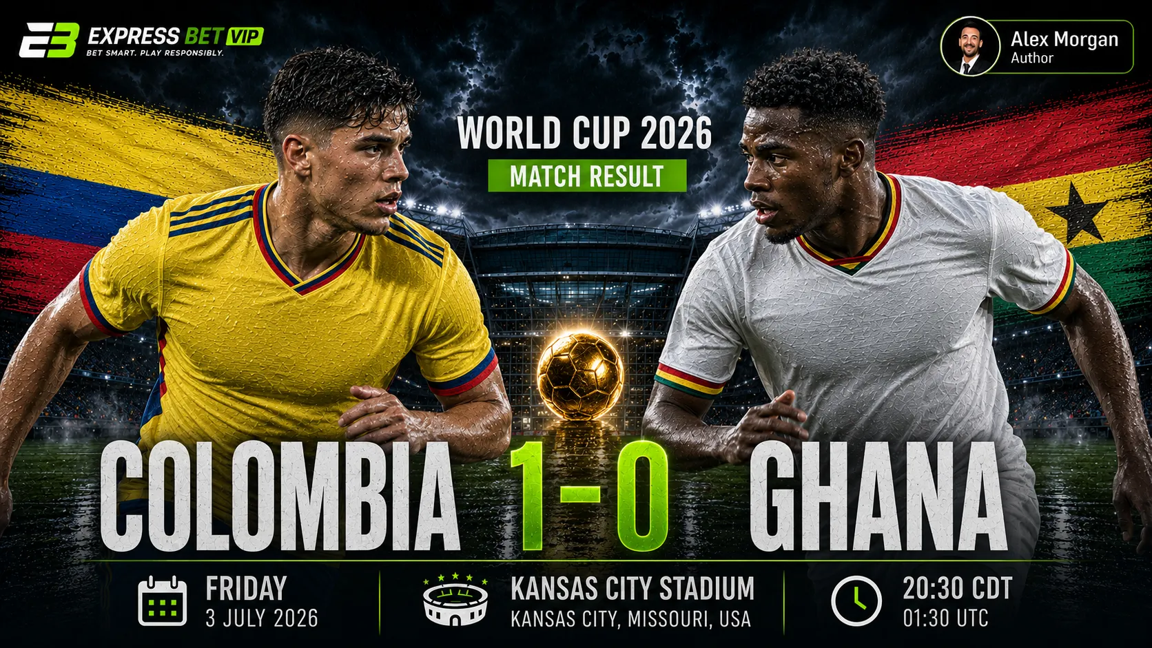 Colombia vs Ghana Match Result