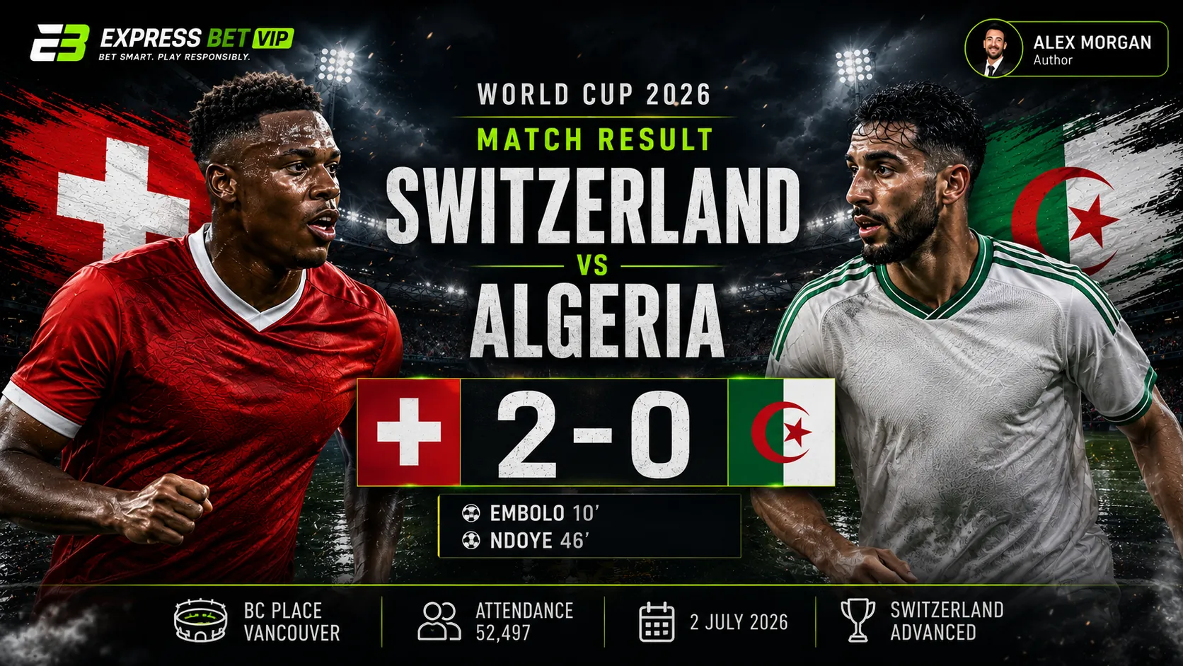 Switzerland vs Algeria Match Result